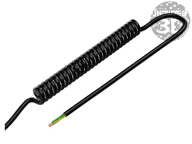 Leiding: spiraalvormig; 4x0,22mm2; niet-afgeschermd; PUR; zwart Leiding: spiraalvormig; 4x0,22mm2; niet-afgeschermd; PUR; zwart